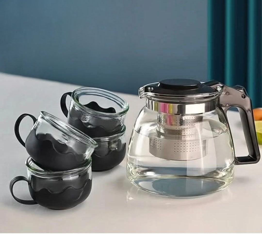 5Pc Heat-Resistant Glass Infuser Tea Set