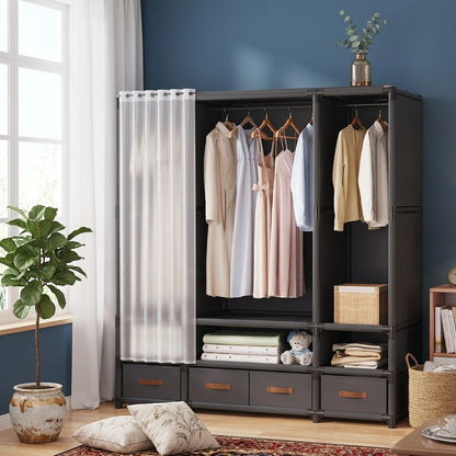 Metallic Wardrobe Strong Spacious Storage Cabinet