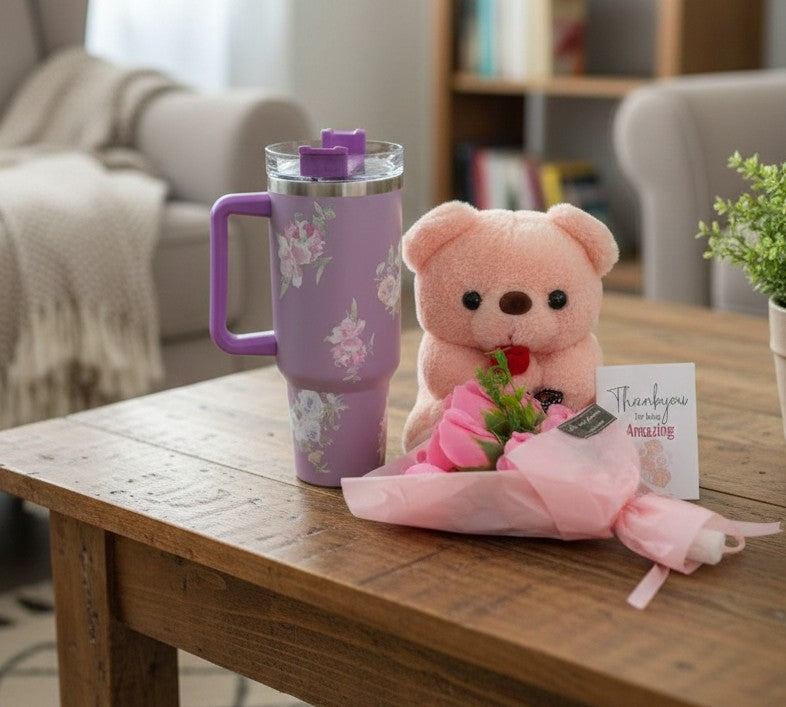 Ladies Stanley Mug & Teddy Bear Gift Set