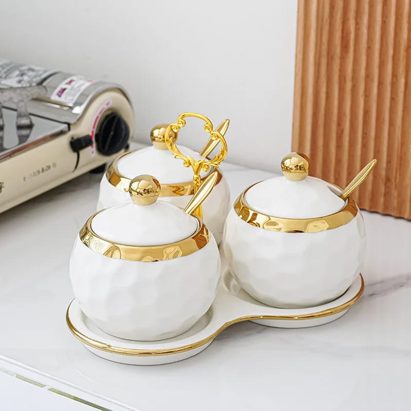 Ceramic Household Kitchen Seasoning Jars Set