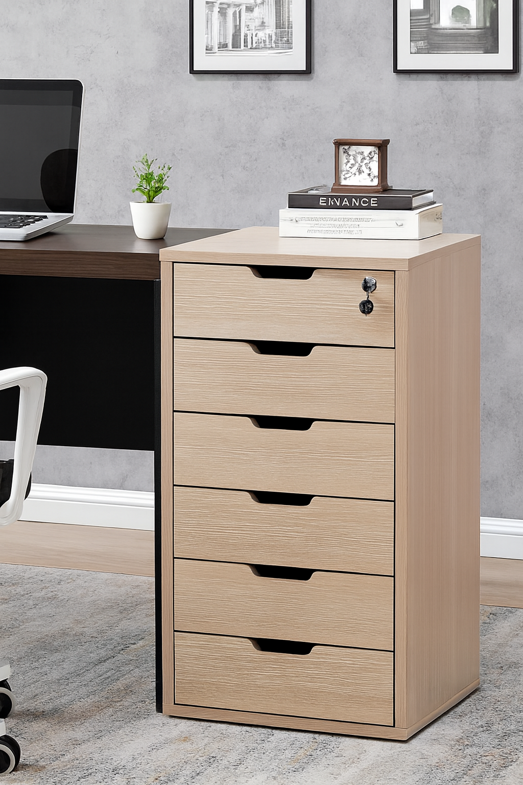 6-Drawer Lockable Mobile Pedestal