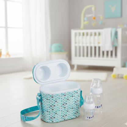 Bottle warmer with two feeding bottles for safe and convenient baby feeding