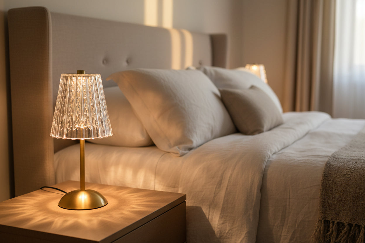 Bedside Touch Lamp – Crystal Gold