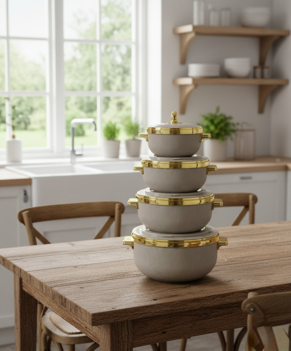 4Pcs Insulated Hotpot Set