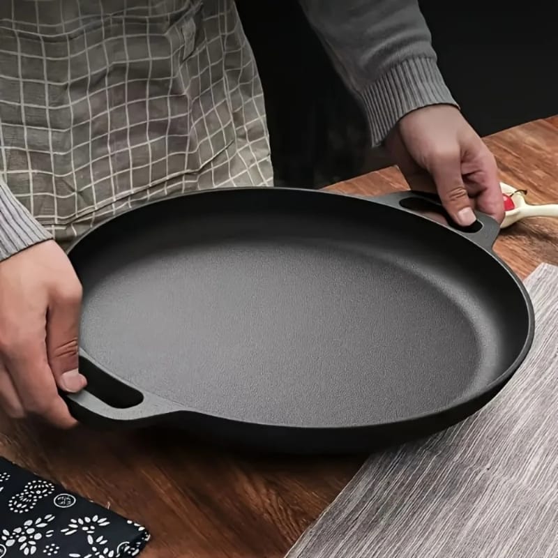 33cm Pre Seasoned Cast Iron Skillet Griddle Pan