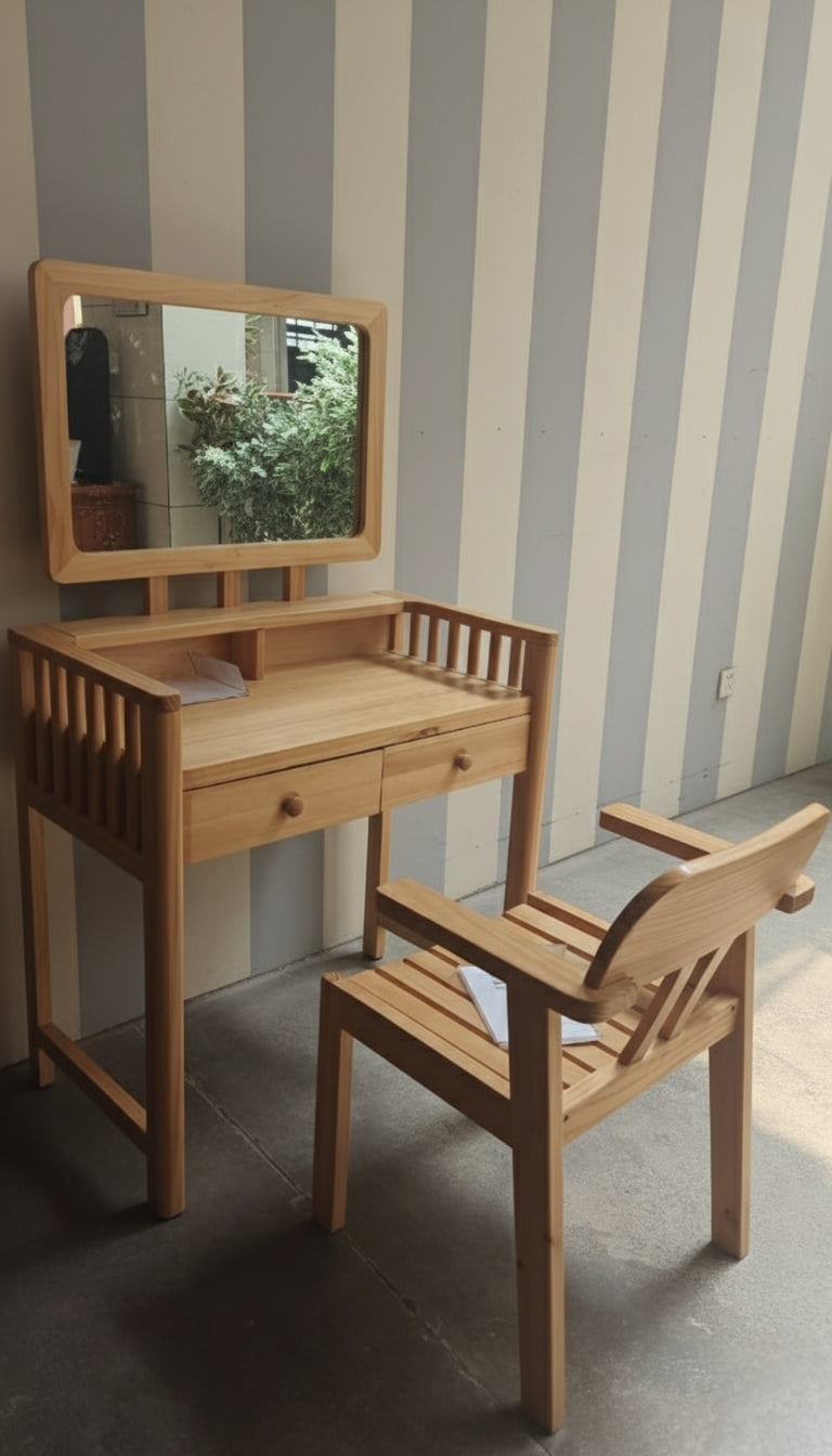 Wooden Dressing Table With Seat