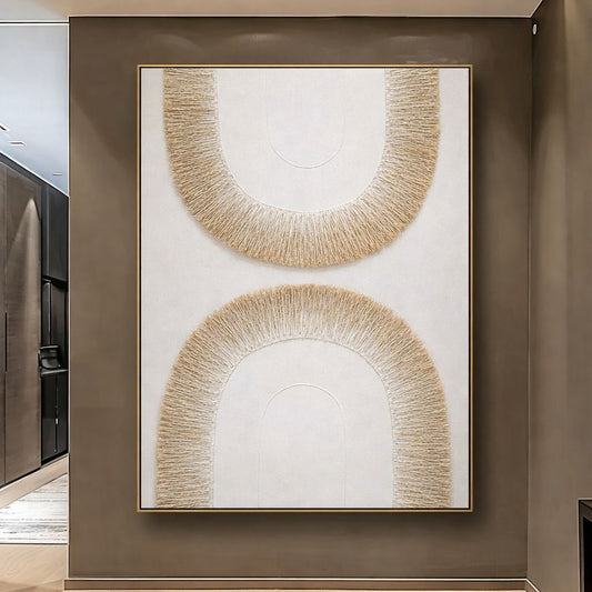 Handcrafted textured arch wall art for modern minimalist interior décor