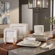 24 Piece dinner set with plates, bowls, and saucers for elegant dining