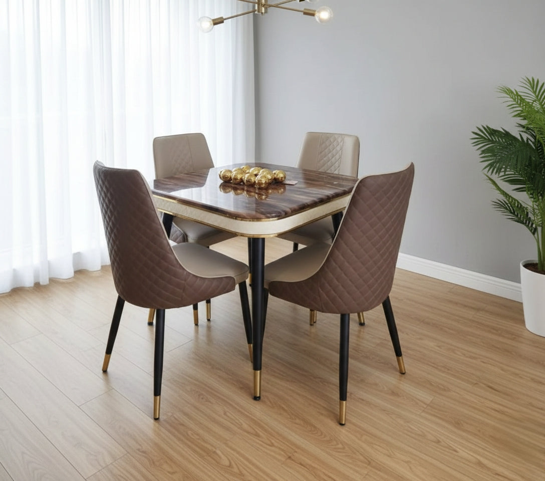 Square 4-seater modern dining set for home dining