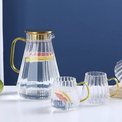 Glass Decanter Kettle Cups Set