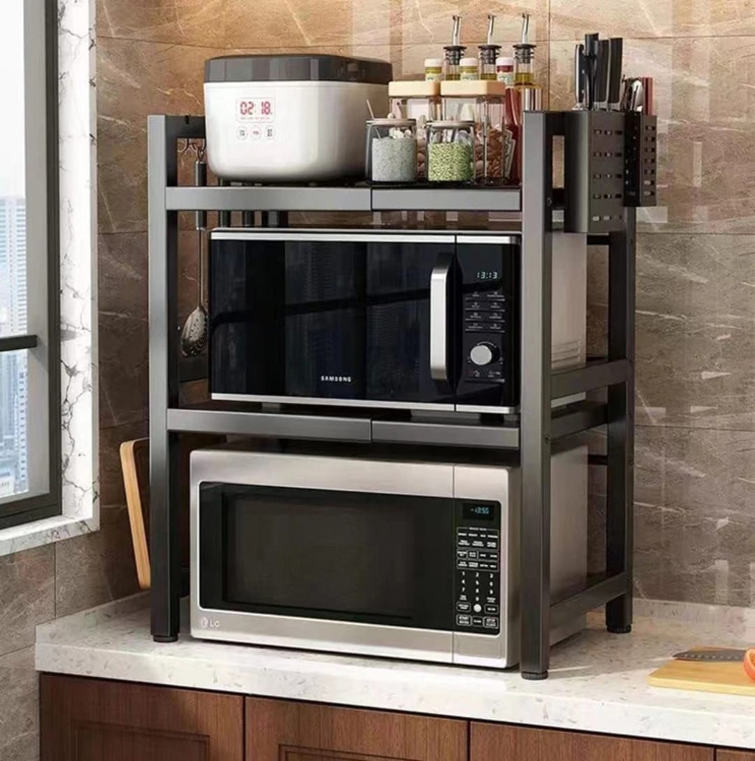 Double Layer Heavy Duty Adjustable Microwave Stand