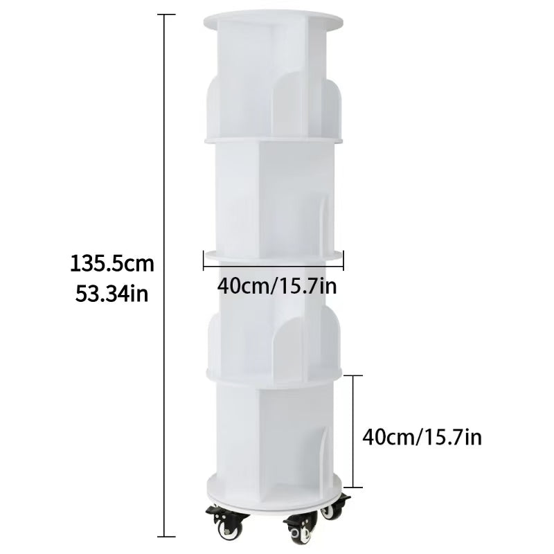 360° Stackable Bookshelf Organizer with Wheels