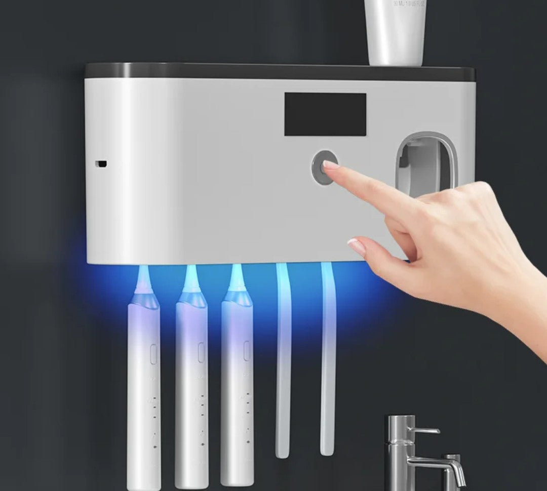 Electric Toothbrush UV Sterilizer & Toothpaste Dispenser