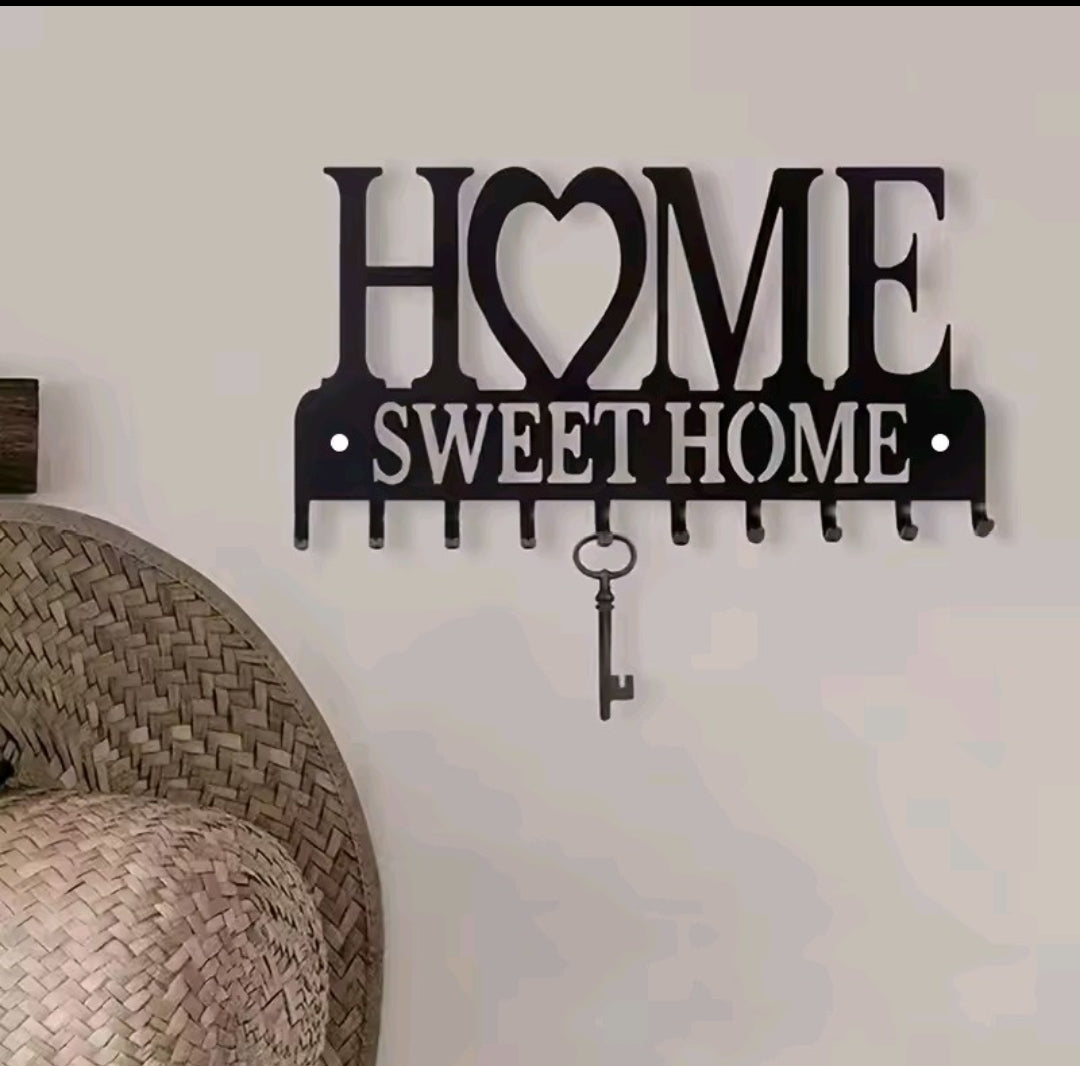Home Sweet Home Wall Décor Key Holder