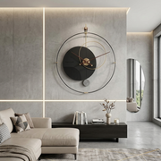Black abstract luxury wall clock with modern artistic design for elegant home and office décor