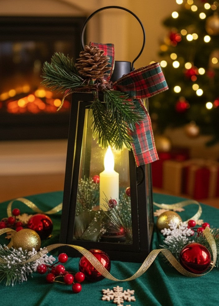 Christmas Lantern With Warm LED Glow