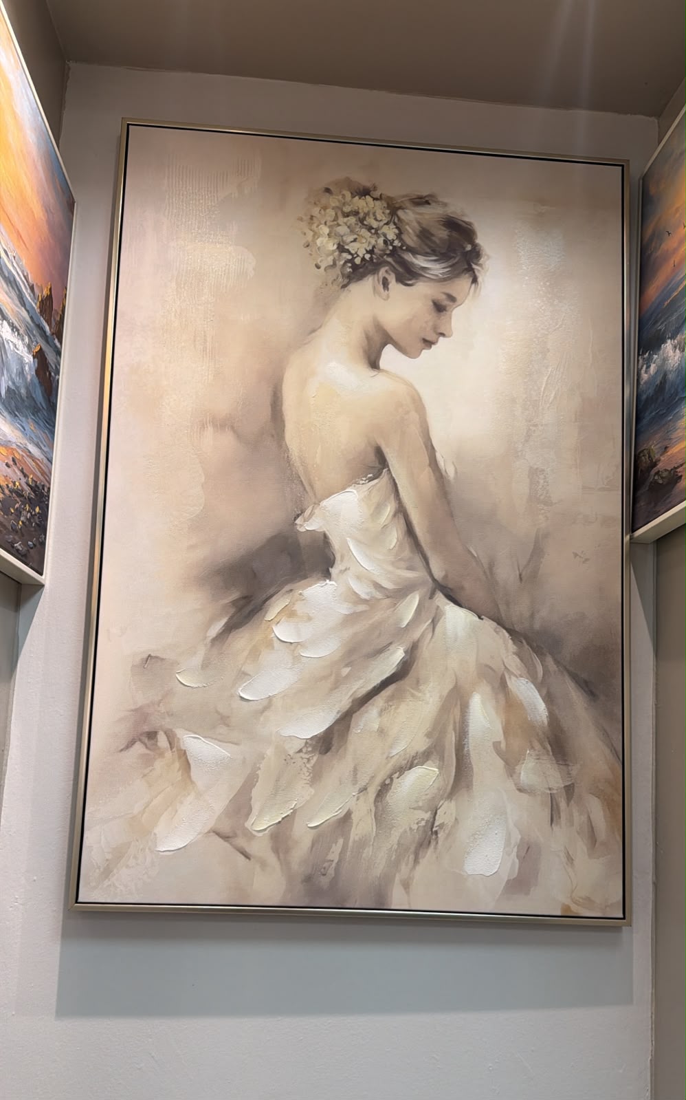 Lady Printed Oil Painting + Frame (80 × 120 × 3.5 cm)