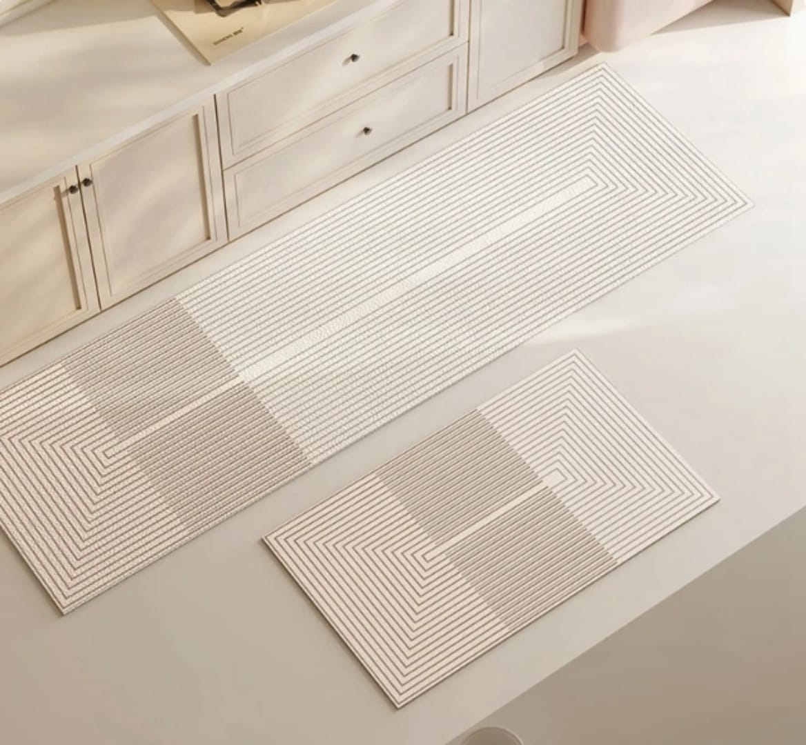 2pc Leather Kitchen Anti-Slip Mats Set