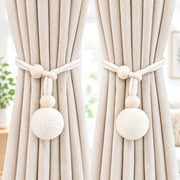 Curtain Tieback with Natural Wood Beads and Knotted Ball, Pair - available in Nairobi, Kenya