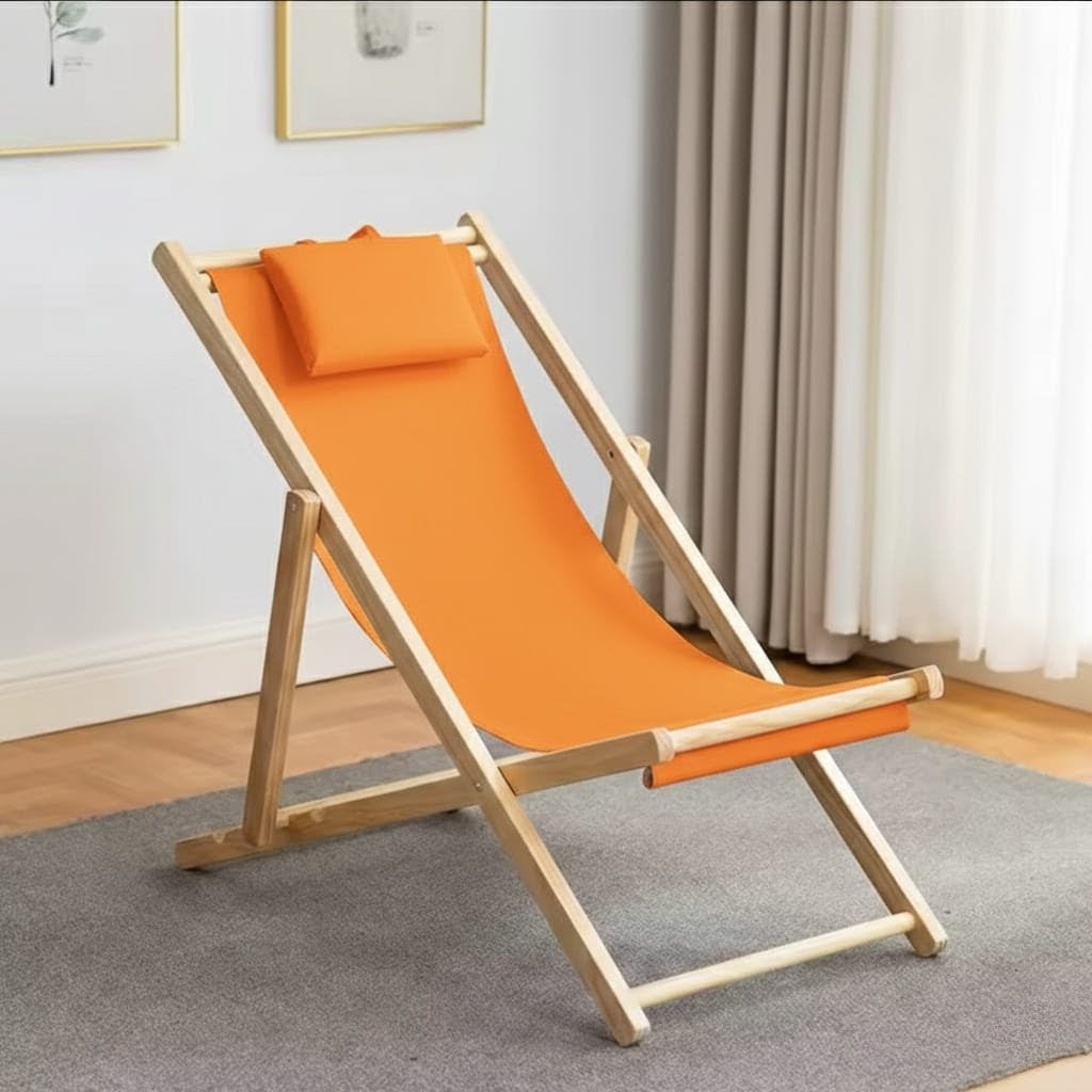 Wooden folding balcony slatted side table, portable natural wood table for indoor and outdoor use.