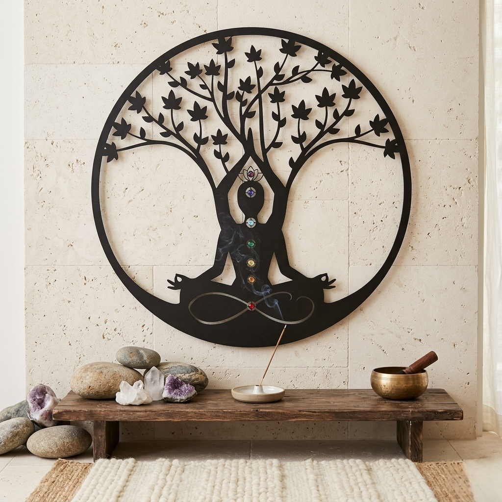 Yoga Meditation Handmade Metal Wall Décor