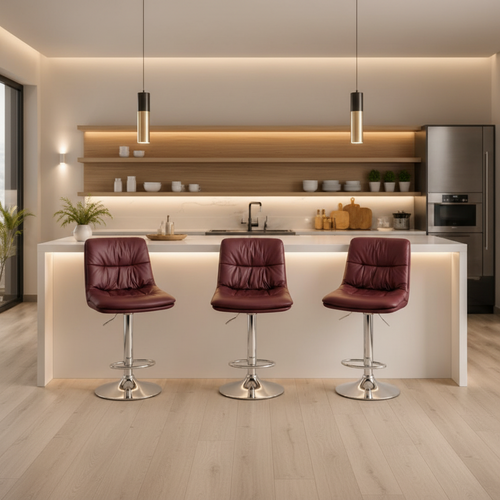 Adjustable modern counter stool with sturdy frame and comfortable seat.