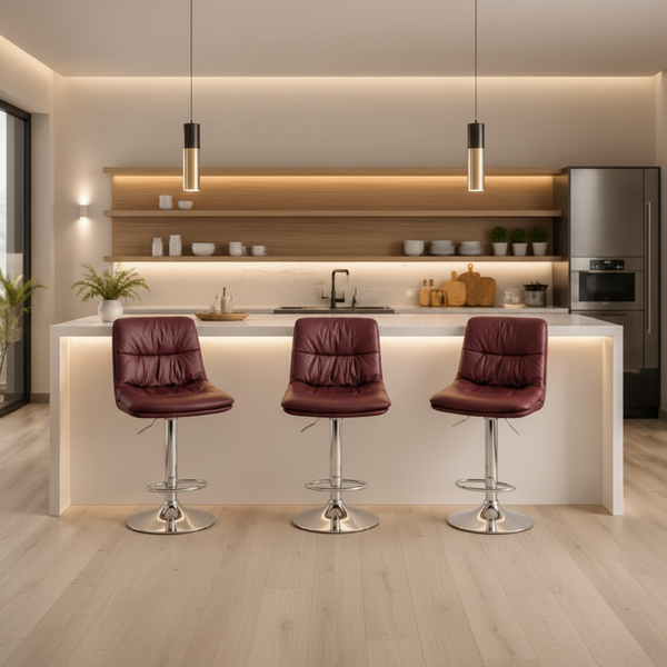 Adjustable modern counter stool with sturdy frame and comfortable seat.