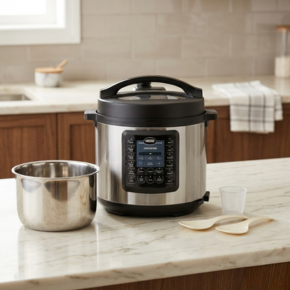 6L electric pressure cooker with stainless steel pot for fast and efficient cooking