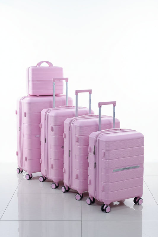 4 Piece unbreakable suitcase set with spinner wheels and telescopic handles for stylish travel