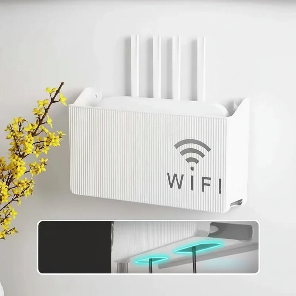 Wall Mounted WiFi Router Storage Box Cover 14 × 24.5 × 6cm