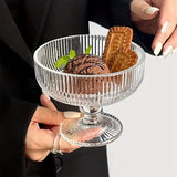6pcs Fresh Embossed Dessert Glass