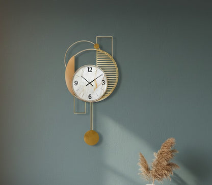 Modern silent hanging wall clock sized 80×40cm for home or office décor