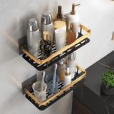 2Pcs Wall-Mounted Bathroom Shelf