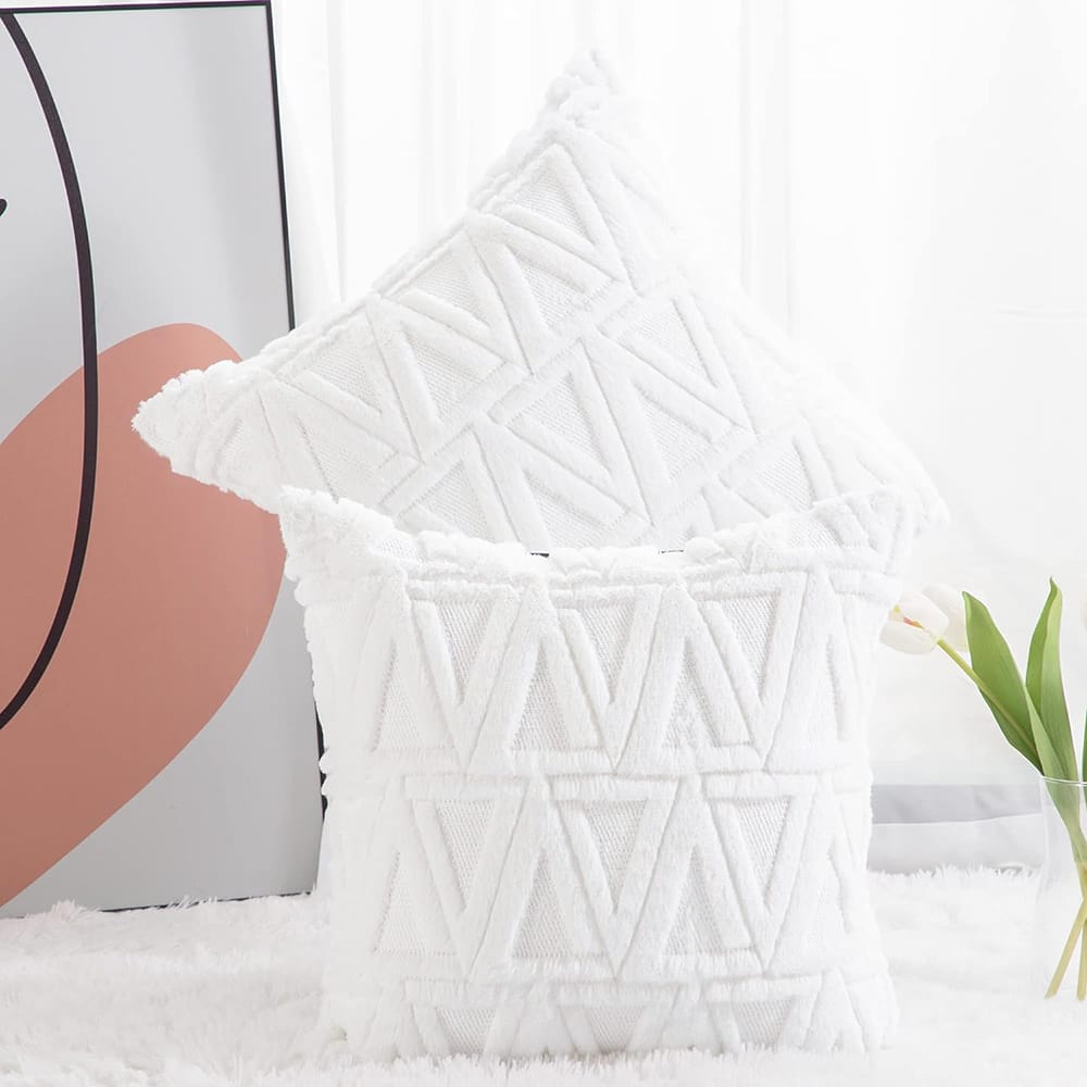 Set of 2 boho velvet throw pillow covers, soft textured decorative cushion covers for sofa and bedroom. 🛋️