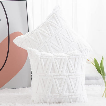 Set of 2 boho velvet throw pillow covers, soft textured decorative cushion covers for sofa and bedroom. 🛋️