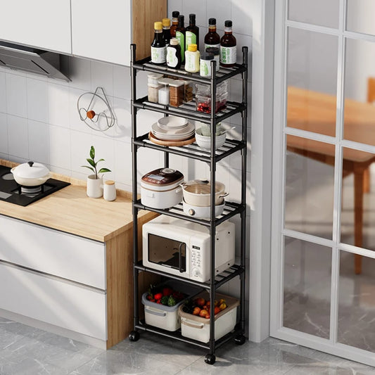 Metal Kitchen Storage Rack with Wheels