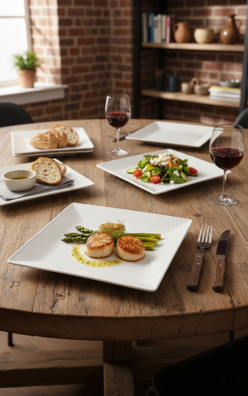 12Pcs Square Melamine Plates