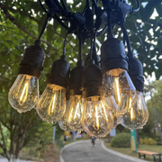 Solar string lights with 10 replaceable waterproof bulbs for indoor and outdoor decoration, ideal for gardens, patios, weddings, and festive lighting.