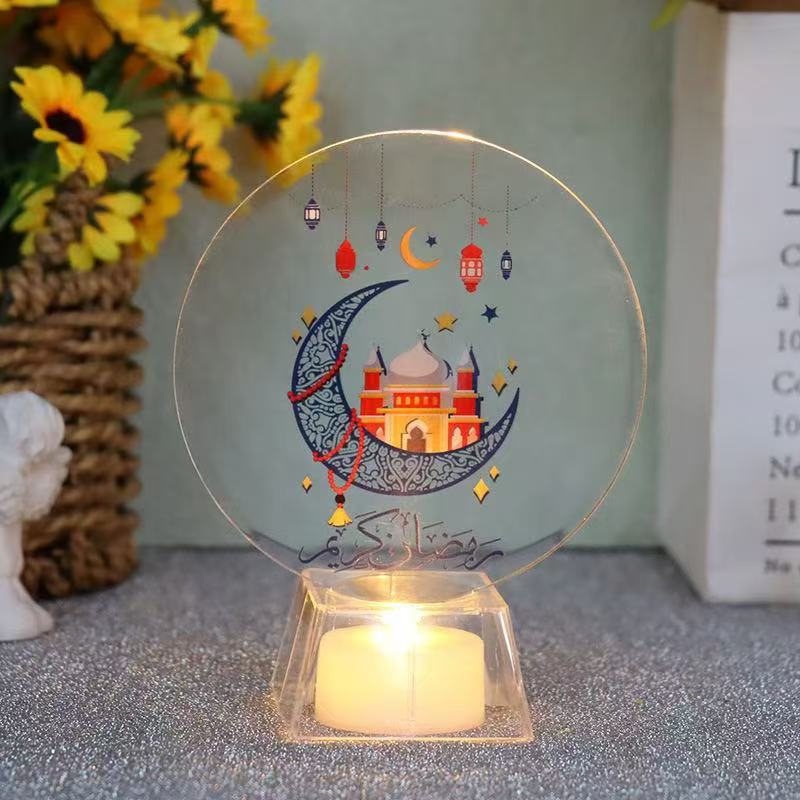 Ramadan Mubarak LED candle decorative light for festive home décor