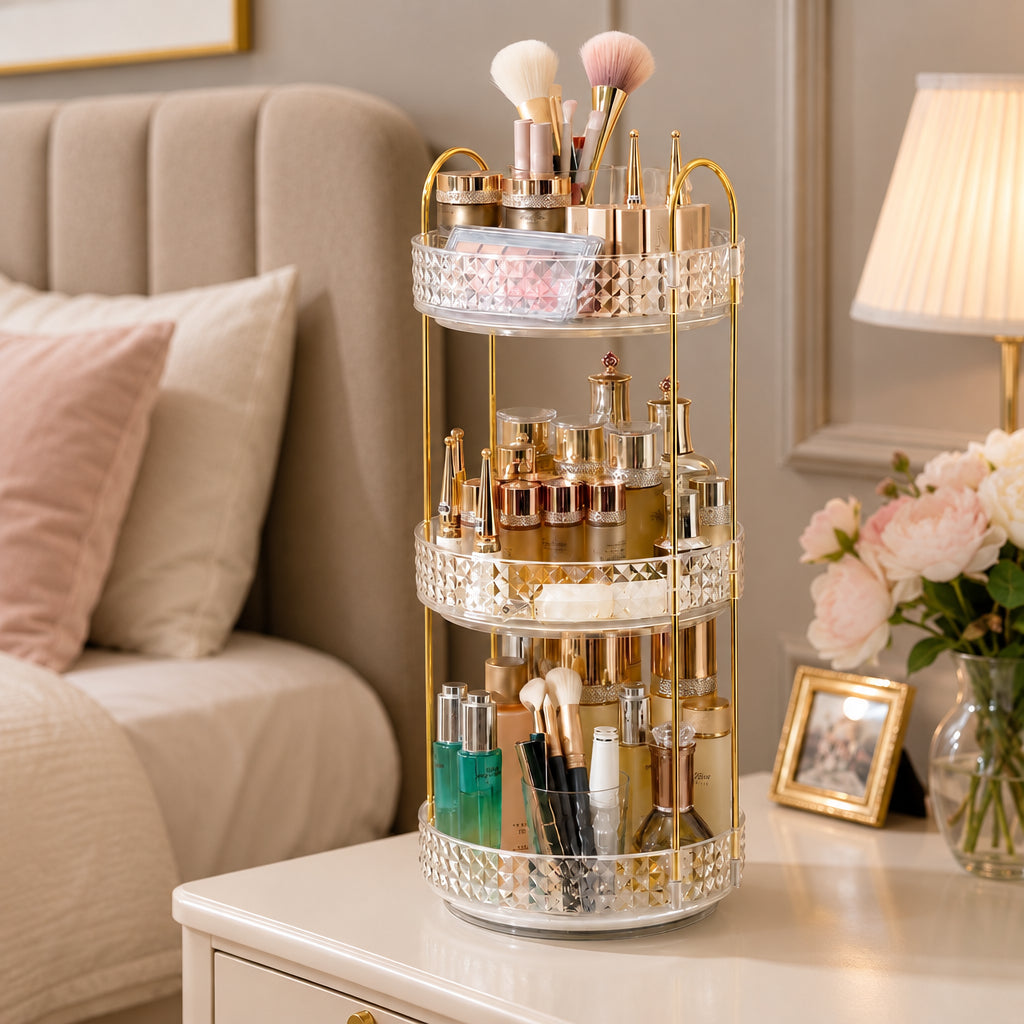 Acrylic Multi Layer Stackable Jewellery Organiser with Rotating Base, 47 × 25cm - available in Nairobi, Kenya