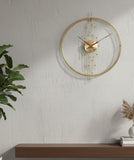 Vintage Double-Circle Gold Metal Wall Clock