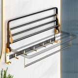 Multifunctional Wall-Mounted Bathroom Towel Rack With Hooks