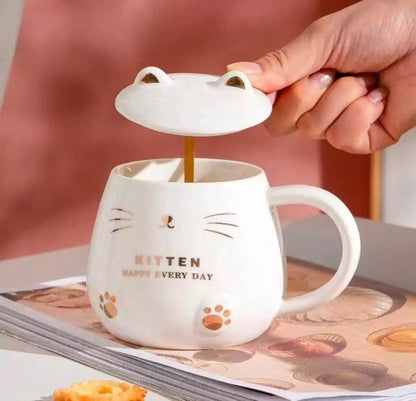Ceramic Kitten Happy Every Day Coffee Mug Set
