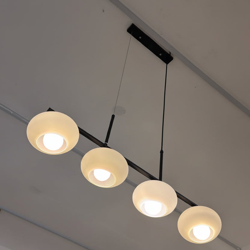 Black and White 4-Light Linear Pendant E27 PL 1151-04-BK
