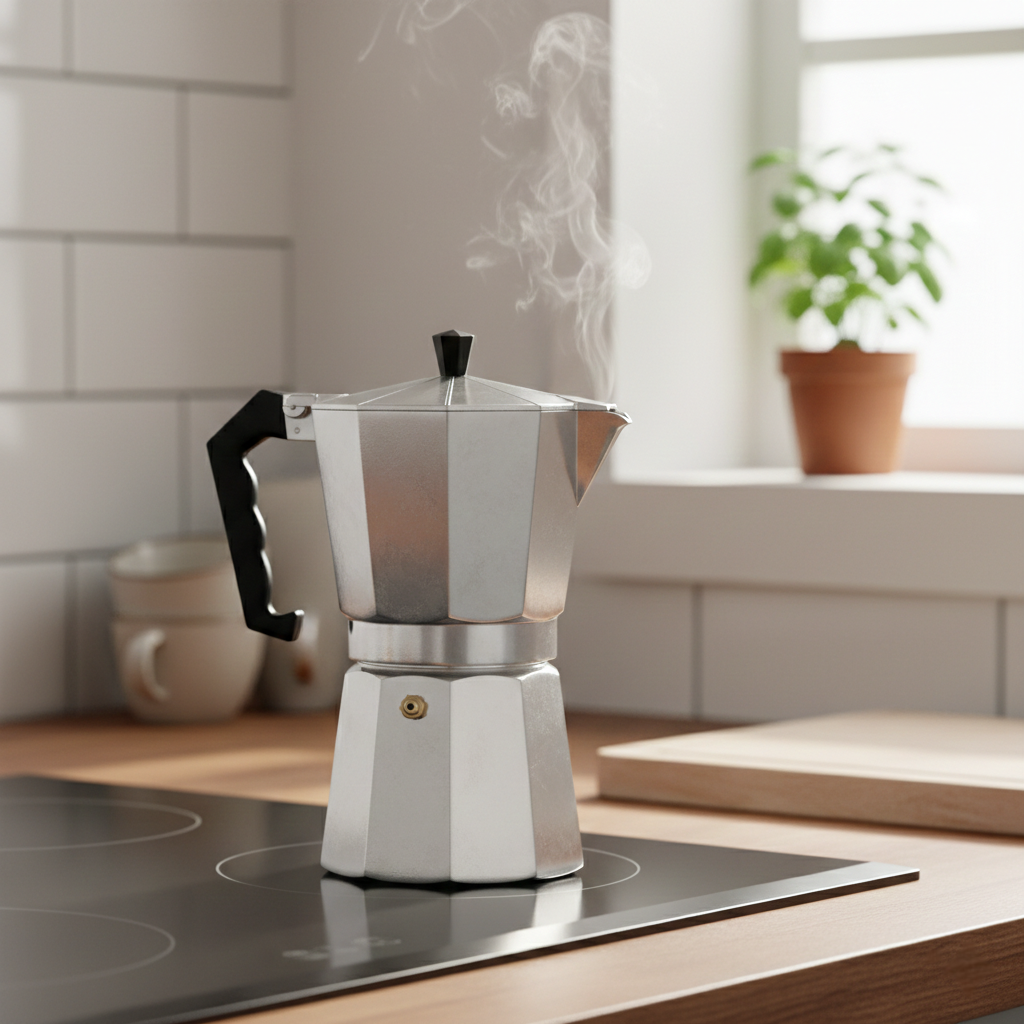 600ml Aluminium coffee percolator for making 12 cups of coffee, Mocha-style coffee pot.