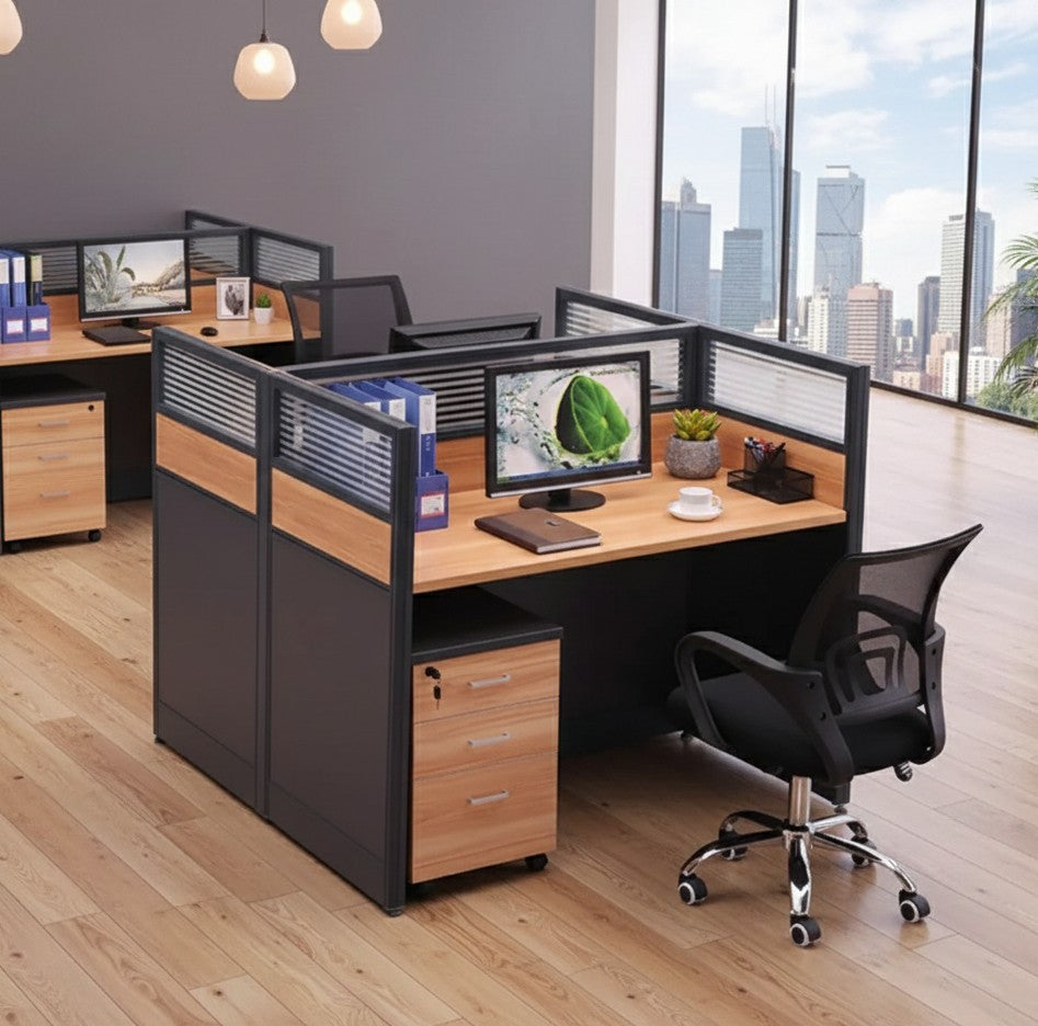 2-way workstation desk for two users, chair not included.