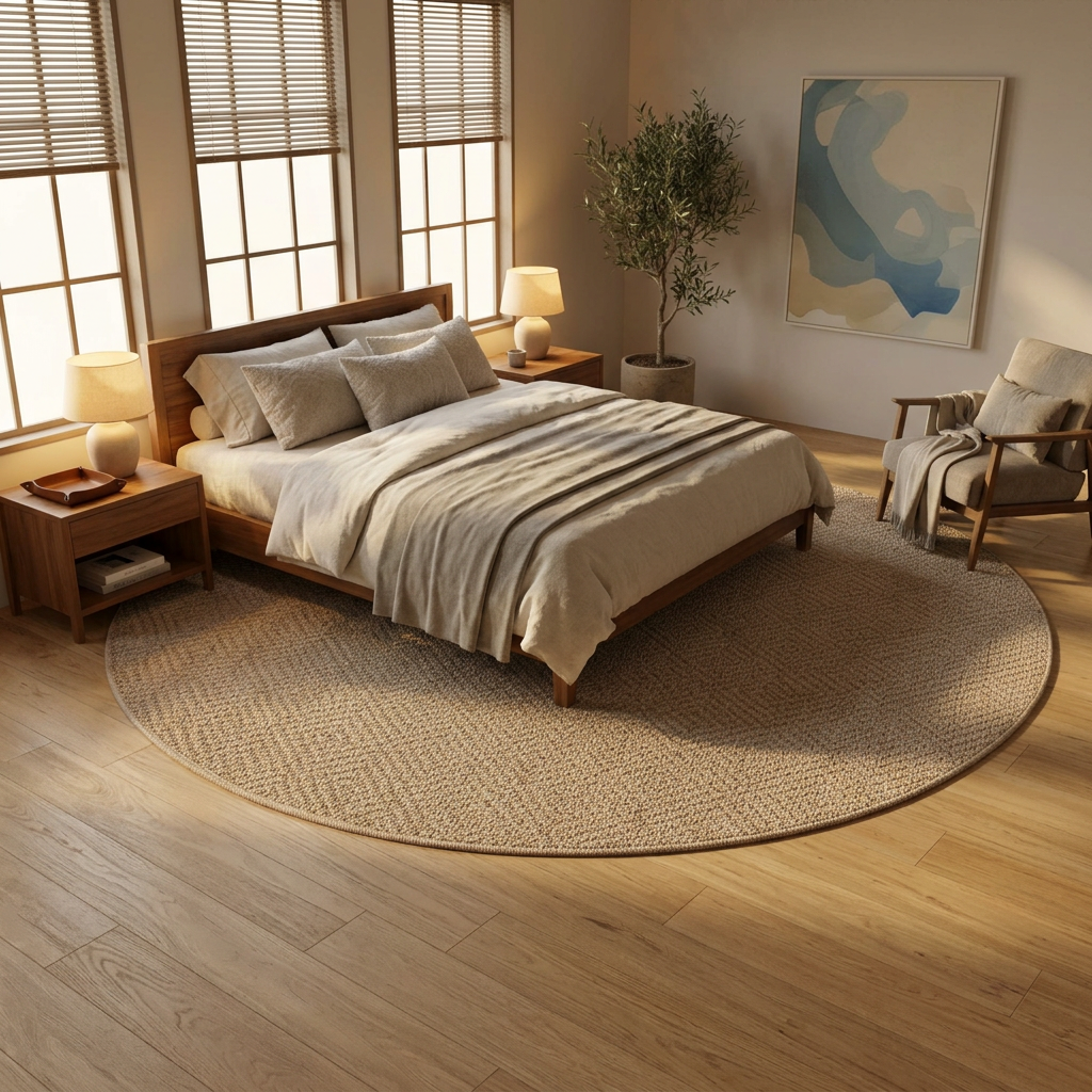 Oriental Weavers Oria Round Herringbone Flat Weave Rug KBORIE214