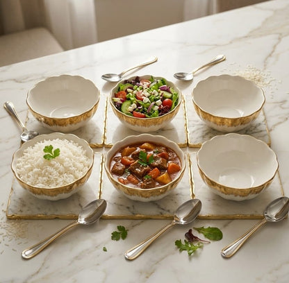 6Pcs Shell Round Soup Bowl Set