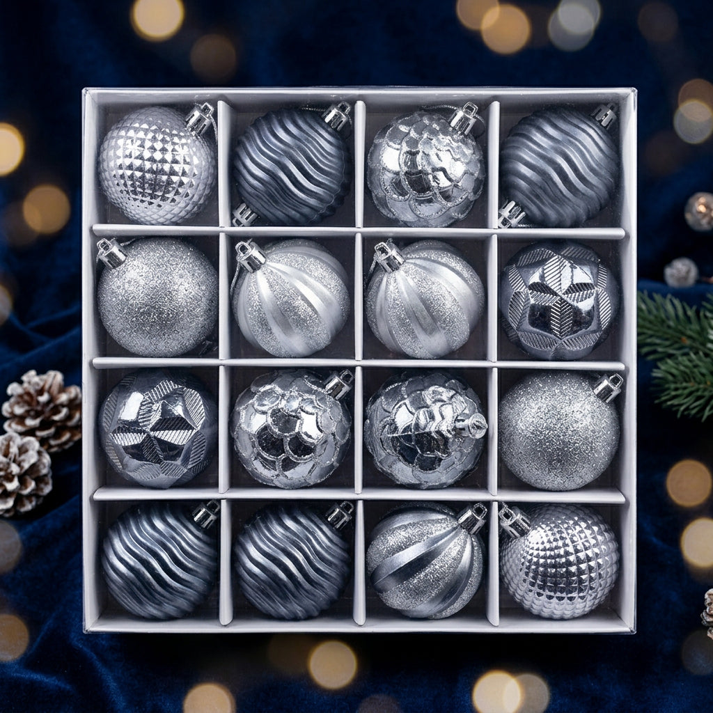 6cm Christmas Baubles Set of 12