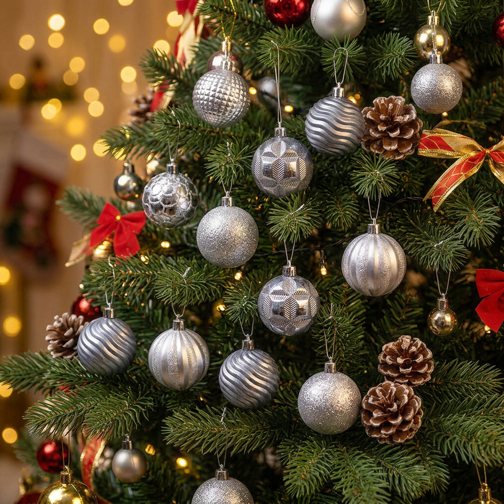 6cm Christmas Baubles Set of 12